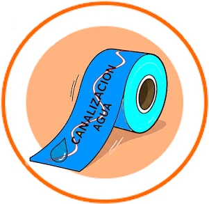 Cinta canalización de agua