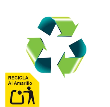 Logo reciclable y tirar al contenedor amarillo